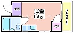 コーポパークサイド ワンルームの間取図画像