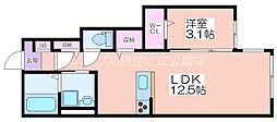レトアミルキーウェイ 1LDKの間取図画像