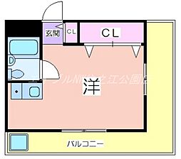 明星館 1Kの間取図画像