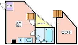 アスカ藤 ワンルームの間取図画像