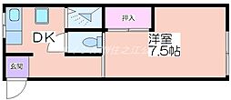 森マンション 1DKの間取図画像