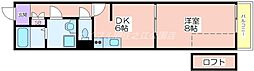 プチベルン玉出 1DKの間取図画像