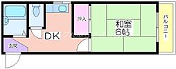 グランドハイツカワハラ 1DKの間取図画像