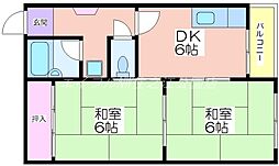 住之江第2眉山マンション 2DKの間取図画像