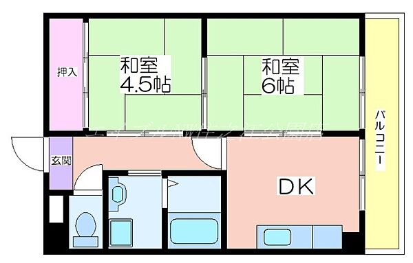 グランドメゾン富士 ｜大阪府大阪市西成区玉出西2丁目(賃貸マンション2DK・4階・39.00㎡)の写真 その2