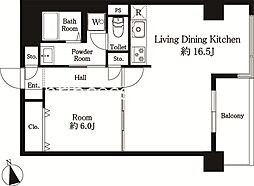 アーバンフレックスSG 1LDKの間取図画像