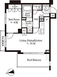 ダイナシティ高円寺 1LDKの間取図画像