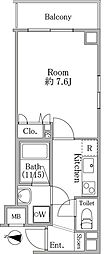 J-STAGE西大島 1Kの間取図画像