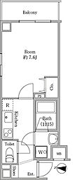 J-STAGE西大島 1Kの間取図画像