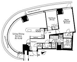 パークコート青山ザ・タワー 2LDKの間取図画像