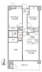 ガーデンシティ武蔵浦和 3LDKの間取図画像