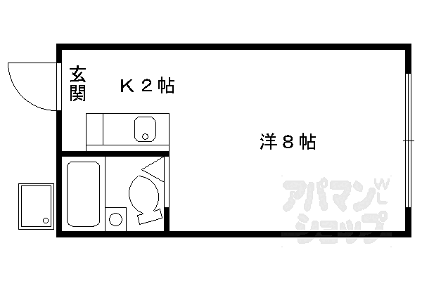 コーポヒトミ 2-B｜京都府京都市山科区東野南井ノ上町(賃貸アパート1K・2階・21.06㎡)の写真 その2