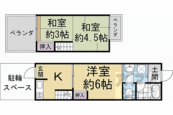 京都府京都市伏見区津知橋町(賃貸一戸建3K・--・27.00㎡)の写真 その1