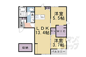 アネックス澤野井 208 ｜ 京都府京都市山科区大宅桟敷（賃貸アパート2LDK・2階・54.50㎡） その2