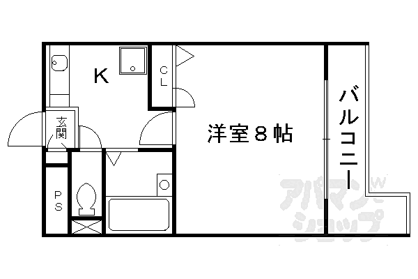 京都府京都市伏見区深草野手町(賃貸マンション1K・3階・23.60㎡)の写真 その2