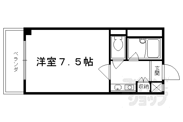 京都府京都市下京区西七条比輪田町(賃貸マンション1K・2階・20.48㎡)の写真 その2