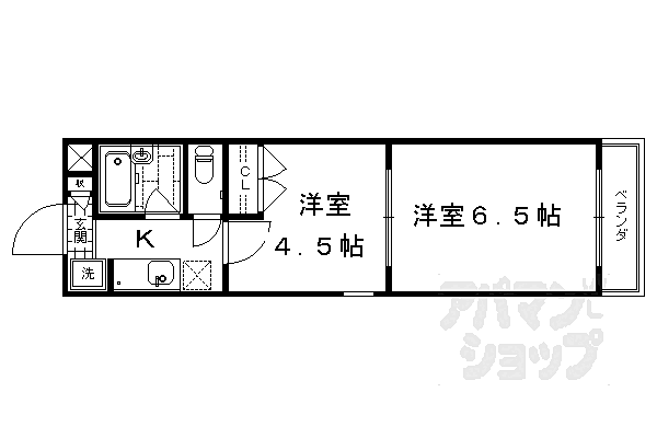 京都府京都市南区西九条豊田町(賃貸マンション2K・4階・27.54㎡)の写真 その2