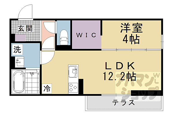 滋賀県大津市大萱6丁目(賃貸アパート1LDK・2階・41.86㎡)の写真 その2