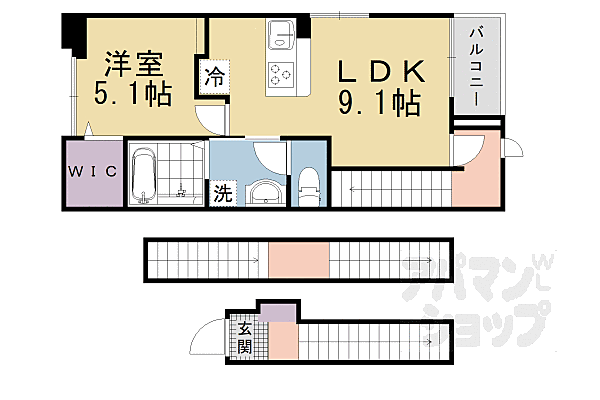 滋賀県大津市本堅田6丁目(賃貸アパート1LDK・3階・42.20㎡)の写真 その1