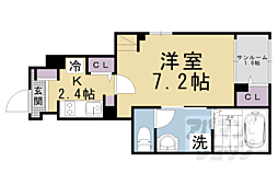 JR湖西線 堅田駅 徒歩12分の賃貸アパート 1階1Kの間取り