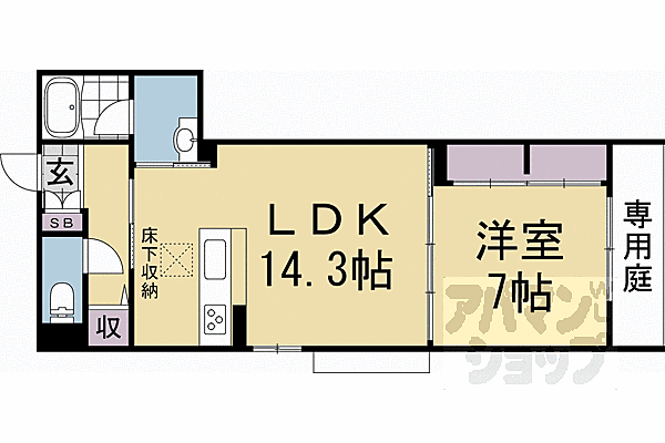 京都府京都市下京区下松屋町通丹波口下る突抜1丁目(賃貸マンション1LDK・1階・52.68㎡)の写真 その2