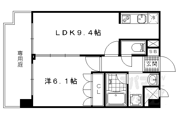 音羽ハイツ 110｜京都府京都市山科区音羽役出町(賃貸マンション1LDK・1階・37.94㎡)の写真 その2