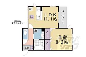 滋賀県大津市本堅田4丁目（賃貸アパート1LDK・1階・48.71㎡） その2