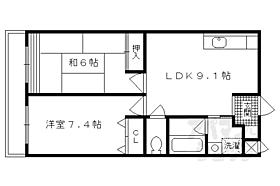 京都府京都市伏見区向島本丸町（賃貸マンション2LDK・2階・50.02㎡） その2