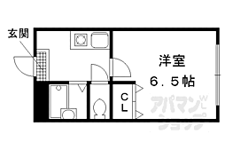 ビバーチェ六地蔵 1Kの間取図画像