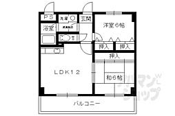 グランドール桂川畔 2LDKの間取図画像