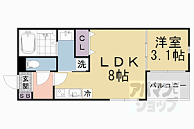 ＫＲＡＭ椥辻 201 ｜ 京都府京都市山科区椥辻中在家町（賃貸アパート1LDK・2階・28.89㎡） その1