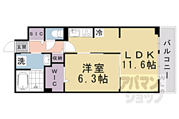 JR湖西線 唐崎駅 徒歩9分の賃貸アパート 2階1LDKの間取り