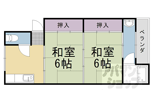 マンション阿口 23｜京都府京都市山科区大塚野溝町(賃貸マンション2DK・2階・39.90㎡)の写真 その2