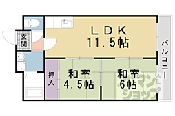 報徳マンション 2LDKの間取図画像