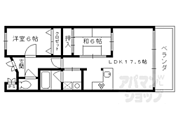 京阪本線 丹波橋駅 徒歩8分の賃貸マンション 3階2LDKの間取り