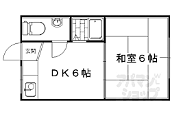 京阪本線 東福寺駅 徒歩4分の賃貸アパート 2階1DKの間取り