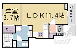 JR東海道・山陽本線 瀬田駅 徒歩12分の賃貸アパート 1階1LDKの間取り