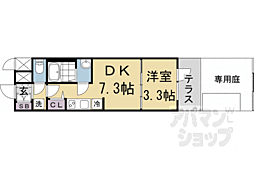 プレサンス十条凛華 1DKの間取図画像