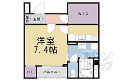 JR湖西線 唐崎駅 徒歩9分の賃貸マンション 2階1Kの間取り