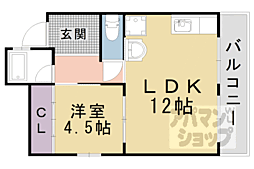 サンクレオ西野 1LDKの間取図画像