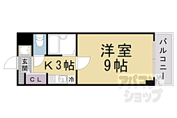 ソルフィー山科 1Kの間取図画像