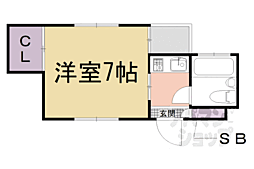 音羽サンハイツ 1Kの間取図画像