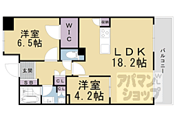 パインフィールド洛東 2LDKの間取図画像