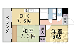 ミレニアム加納 2DKの間取図画像
