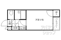 東野サンハイツ 1Kの間取図画像