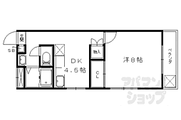 メゾンスマイル 1DKの間取図画像