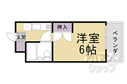 プレステージ御陵 1Kの間取図画像