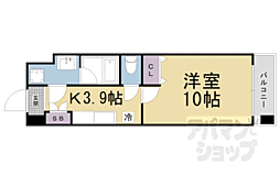 プラネシア星の子山科三条 1Kの間取図画像