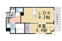 インサイトコート椥辻 1LDKの間取図画像