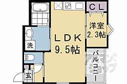 R-smart椥辻 1LDKの間取図画像